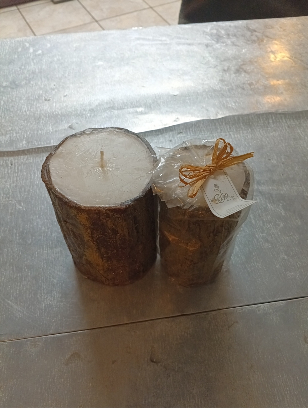 Pillar Candle Bundle New Bronze Wood Tone Unscented